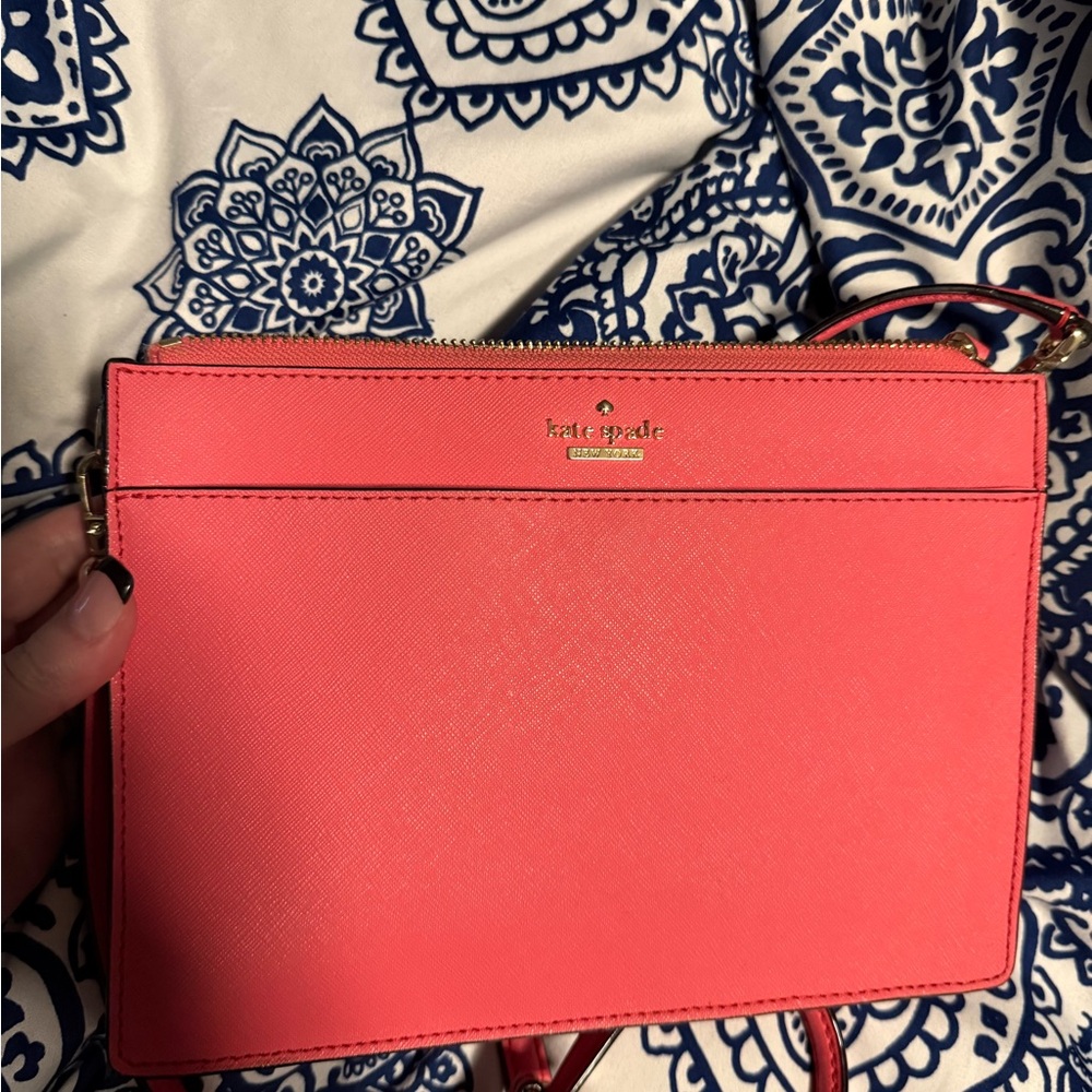 kate spade Coral Pink Saffiano Crossbody Bag